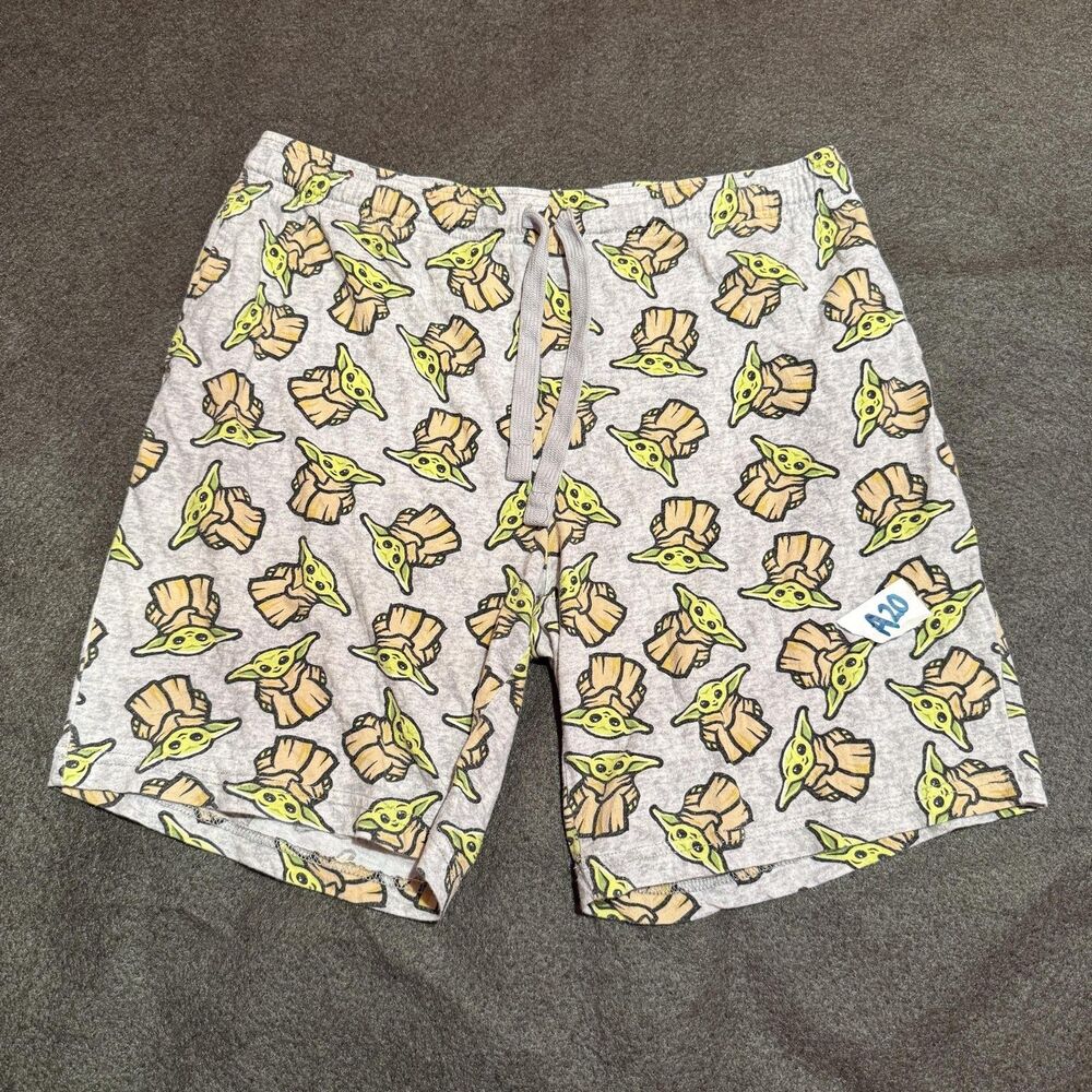 Star Wars Pajama PJ Womens Large Gray Grogu Baby Yoda Print Lounge Drawstring